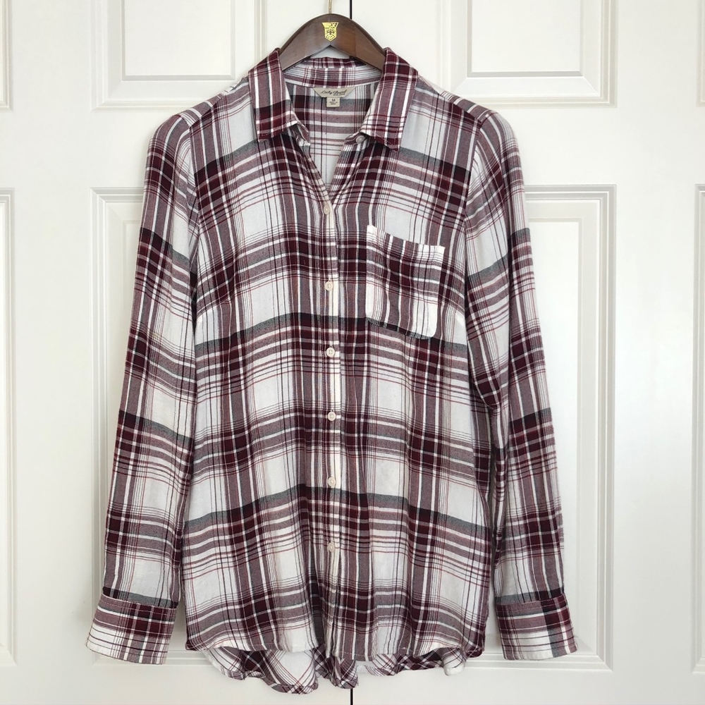 Button down plaid tunic